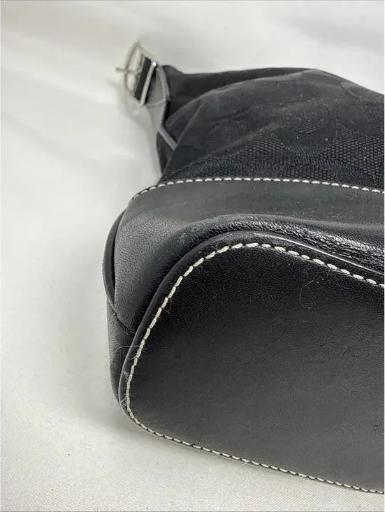 Coach Chelsea Signature Black Canvas & Leather Bag( No Strap) - Picture 9 of 11